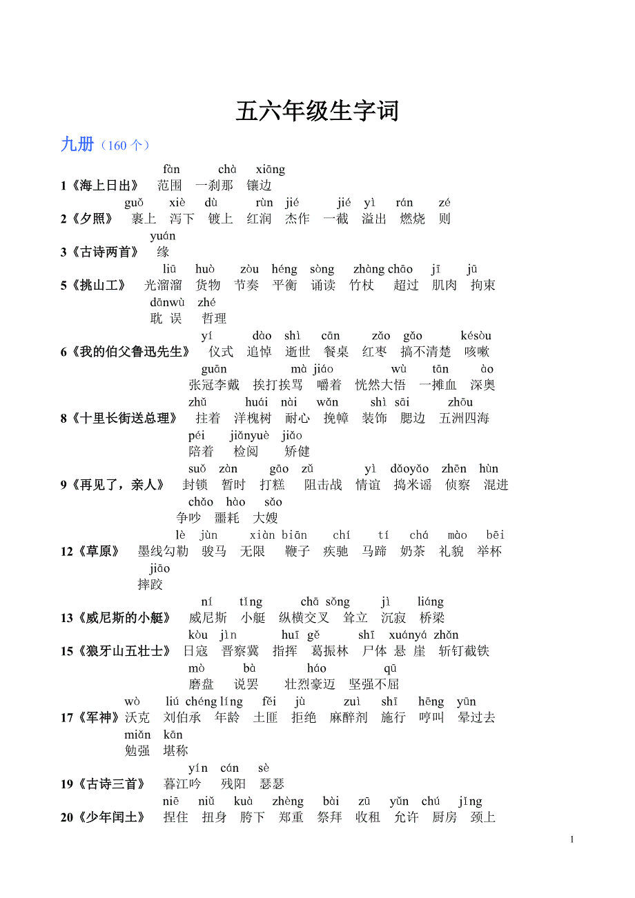 五六年级生字词_第1页