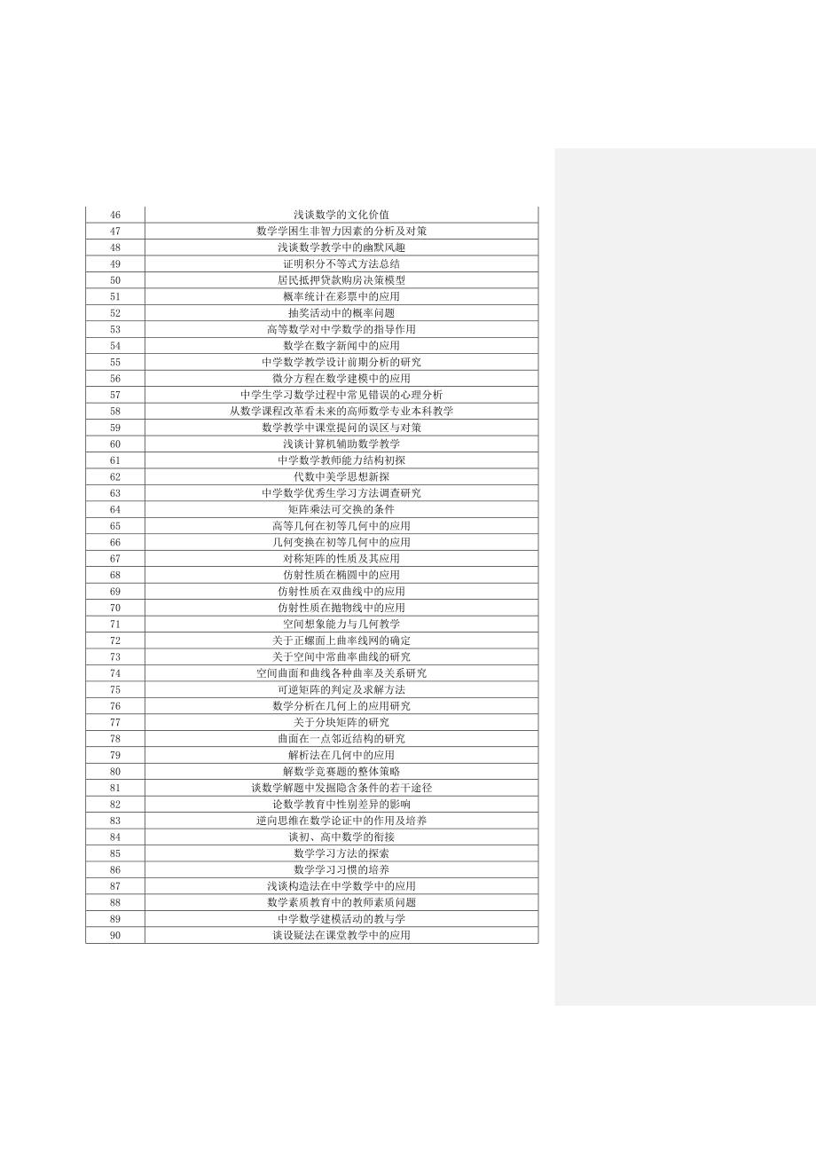 2014届数学与应用数学专业毕业论文选题指南_第3页