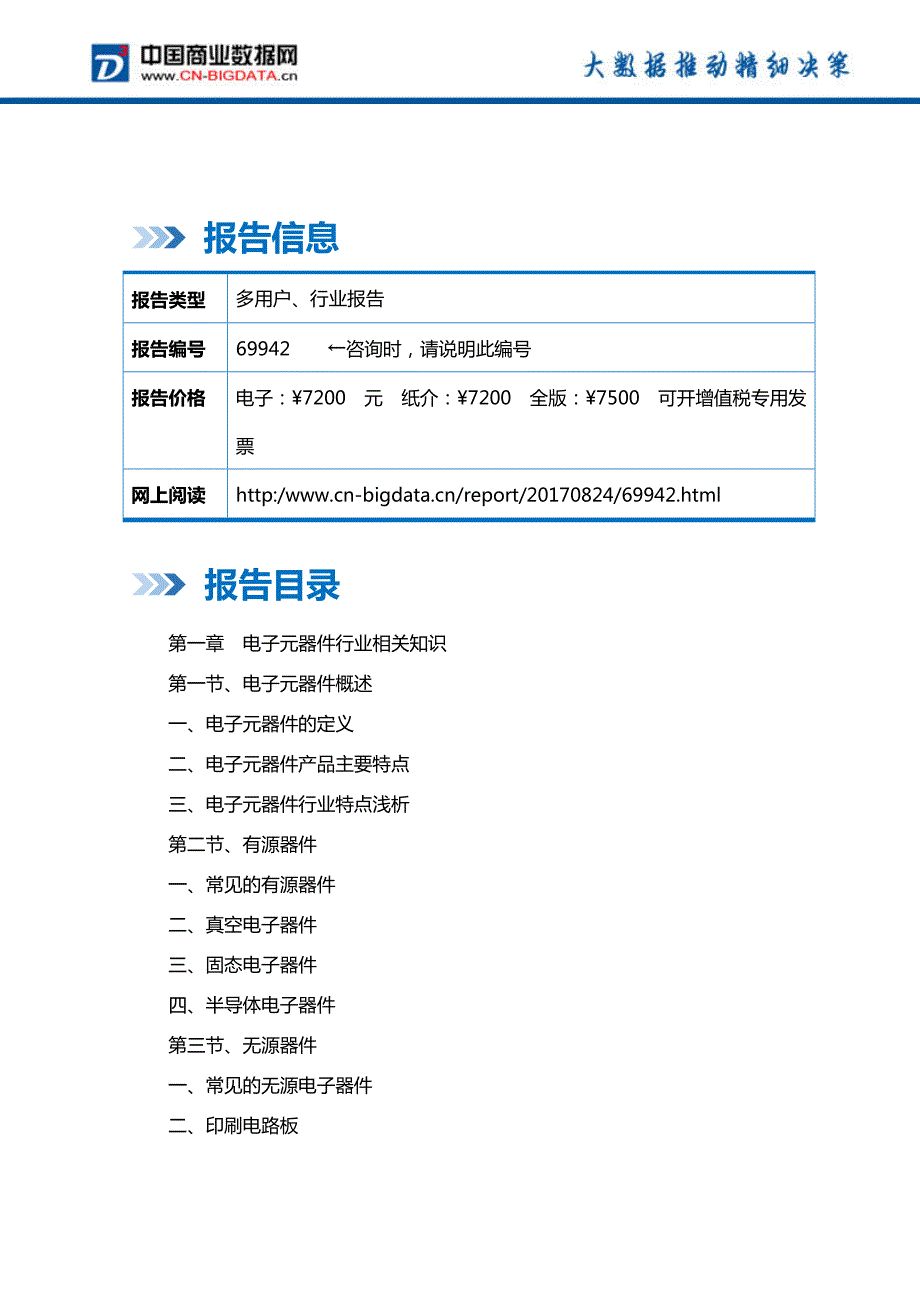 目录中国电子元器件行业发展预测及投资咨询报告目录_第2页