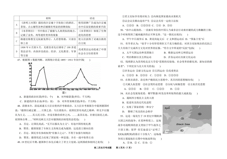 四川省邻水中学高级第一次月考历史试题_第2页