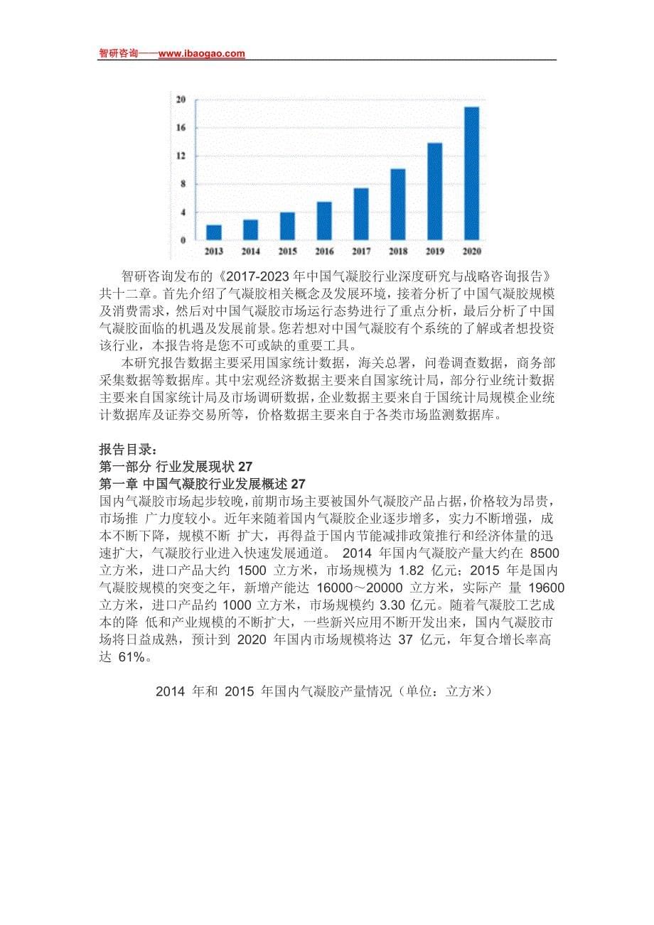 2017-2023年中国气凝胶行业深度研究与战略咨询报告(目录)_第5页