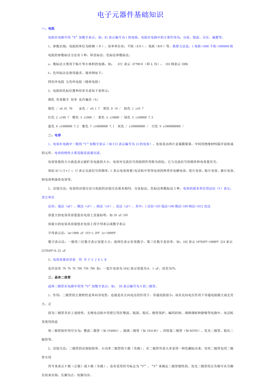 电子元器件基础知识培训_第1页