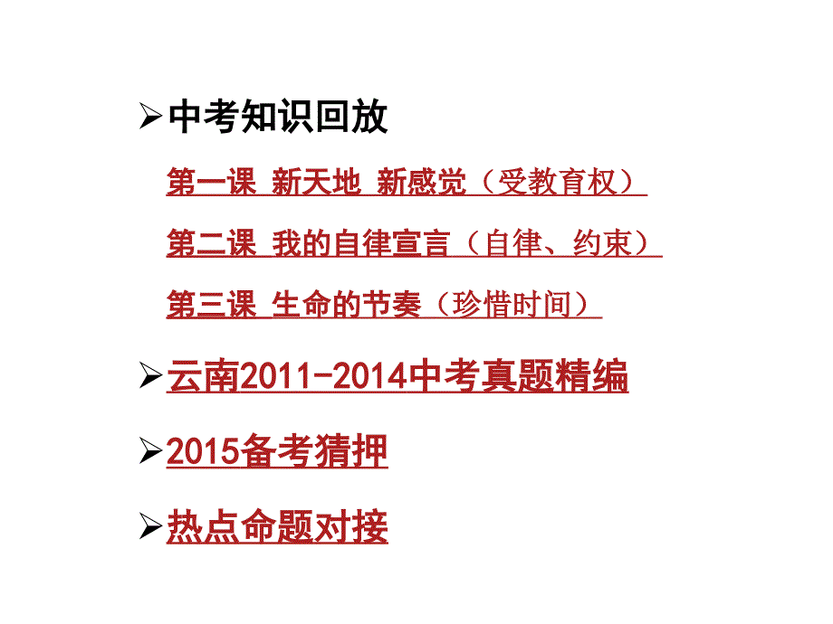 2015《中考试题研究》中考政治满分特训方案课件（人民版）：第一篇考点研究七年级上册 第一单元_第2页