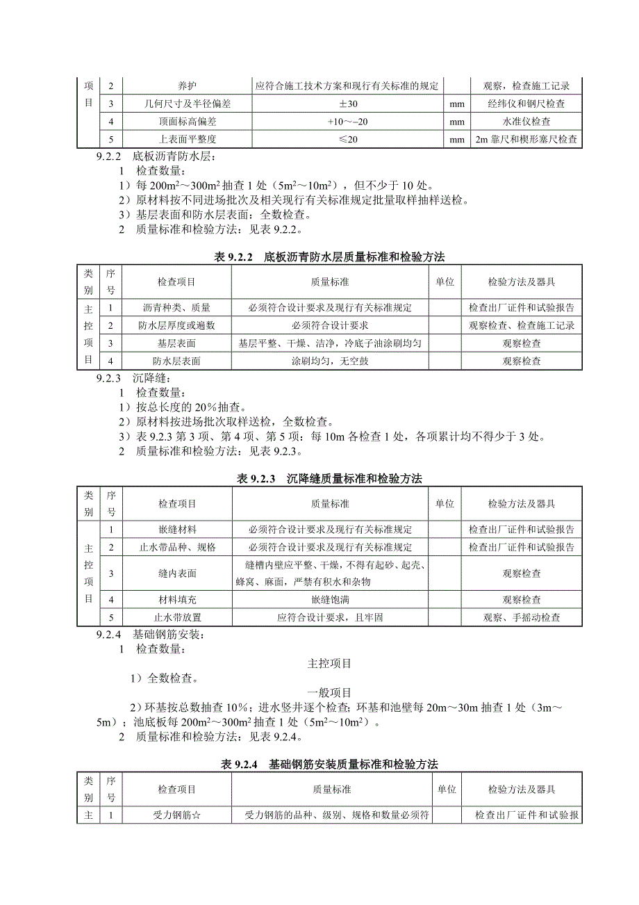 电力建设施工质量验收及评定规程 第1部分 土建工程 9 供水及水处理系统土建工程_第2页