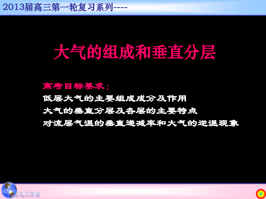 13[1].大气的组成和垂直分层_第1页