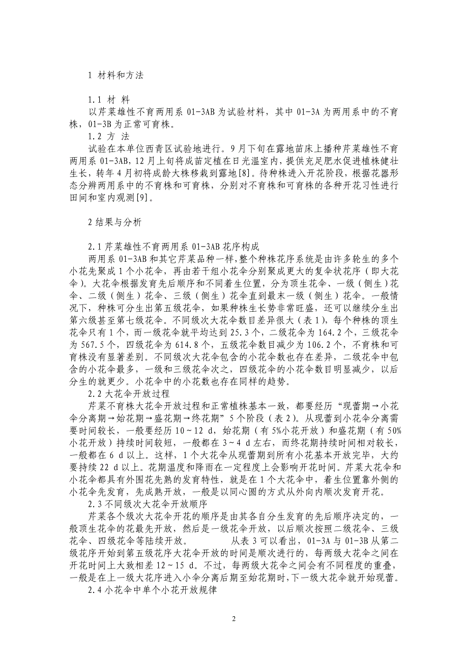 芹菜雄性不育两用系01-3AB开花习性观察_第2页