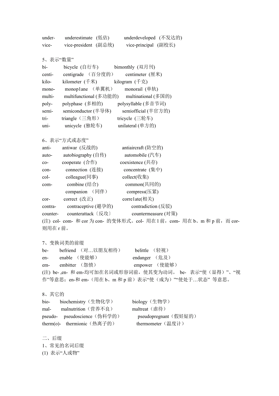 英语常见的词缀归纳_第2页