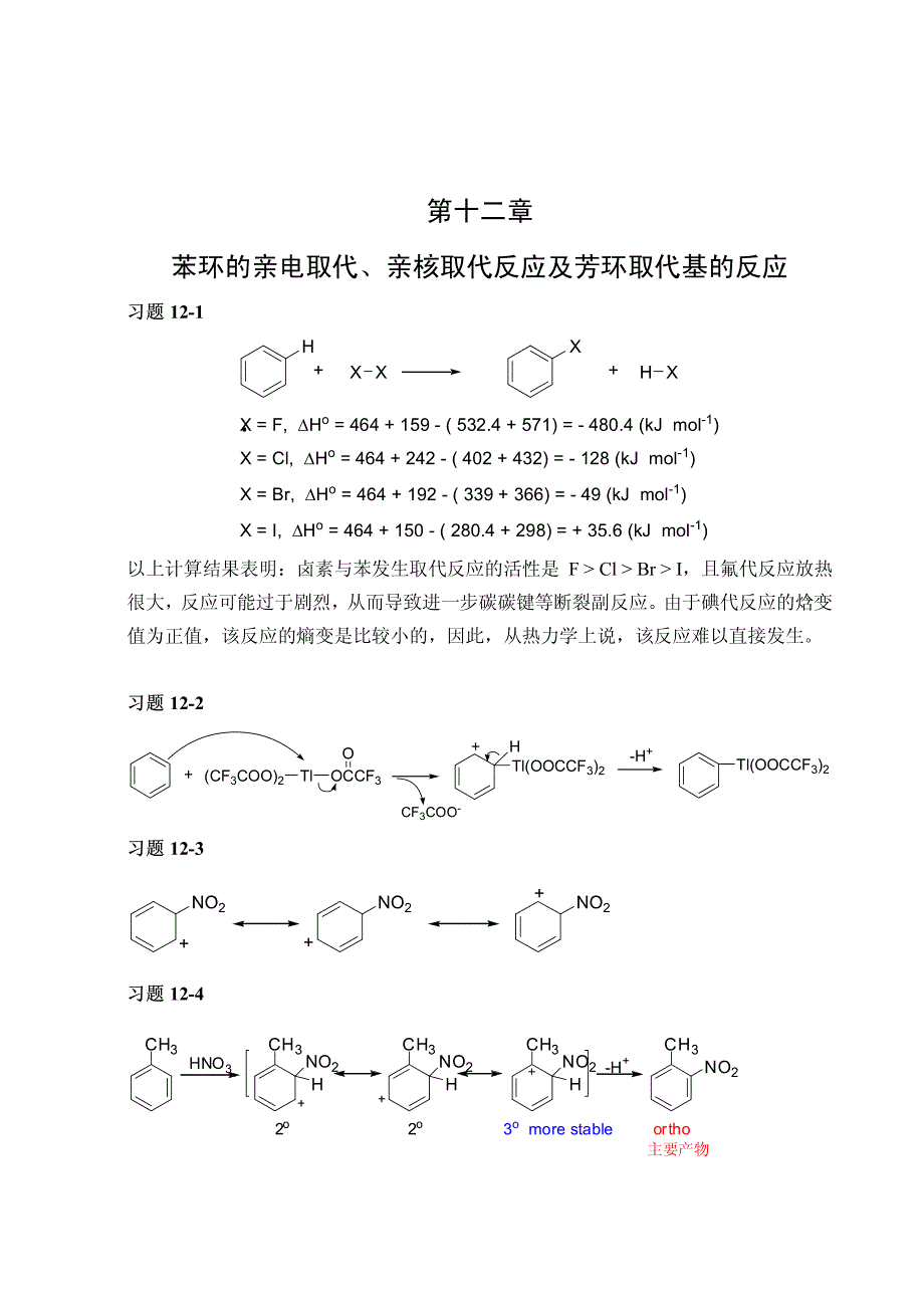 芳环的亲电取代、亲核取代反应及芳环取代基的反应_第1页