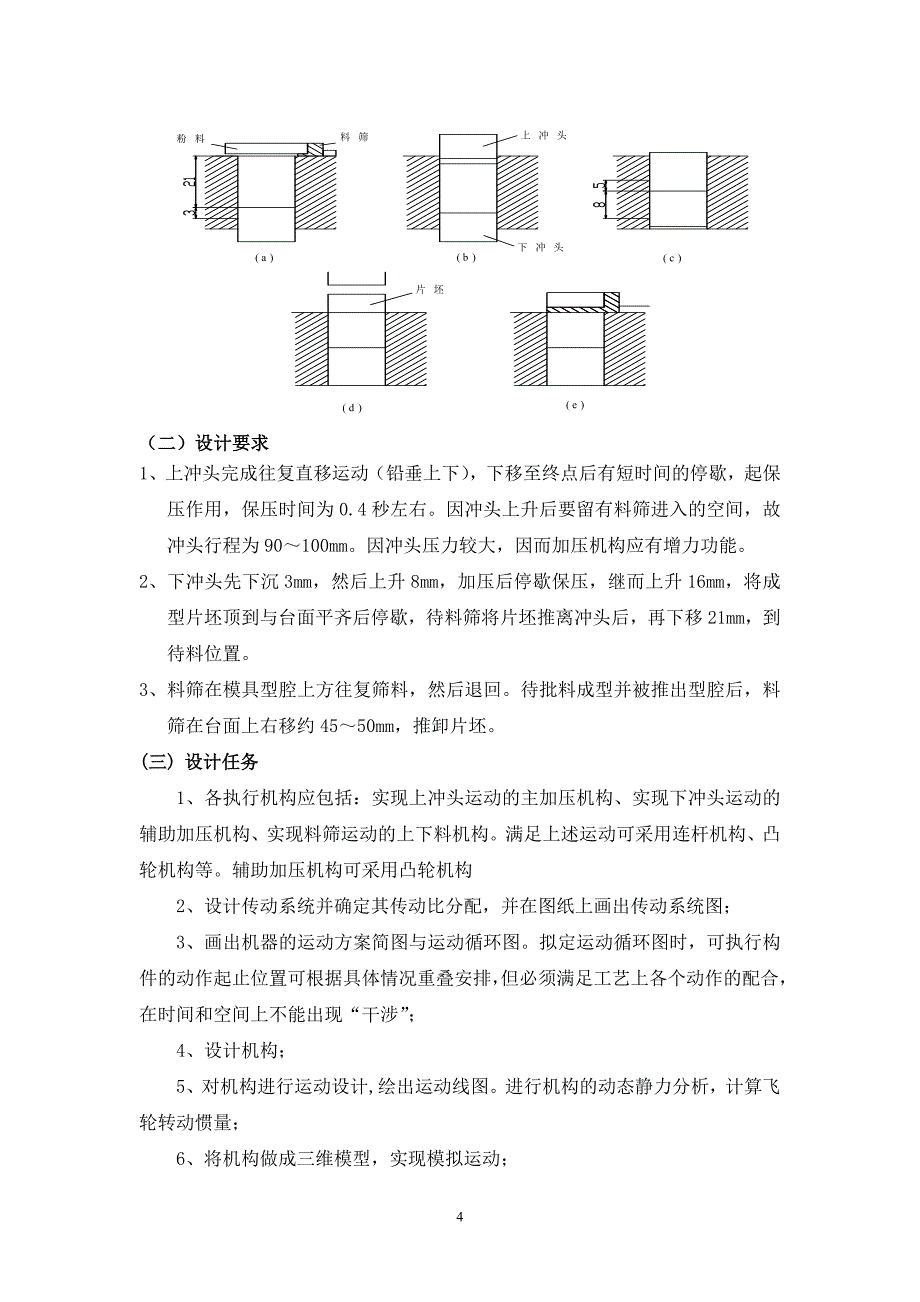 机械原理课程设计--粉料压片成形机_第4页