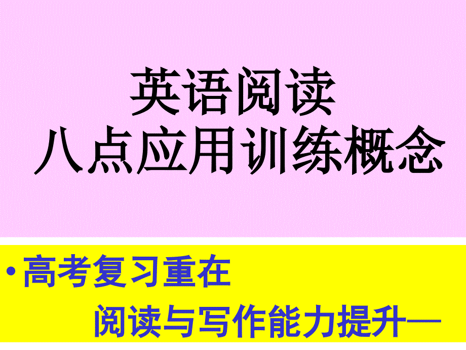 英语阅读八点应用训练概念_第1页