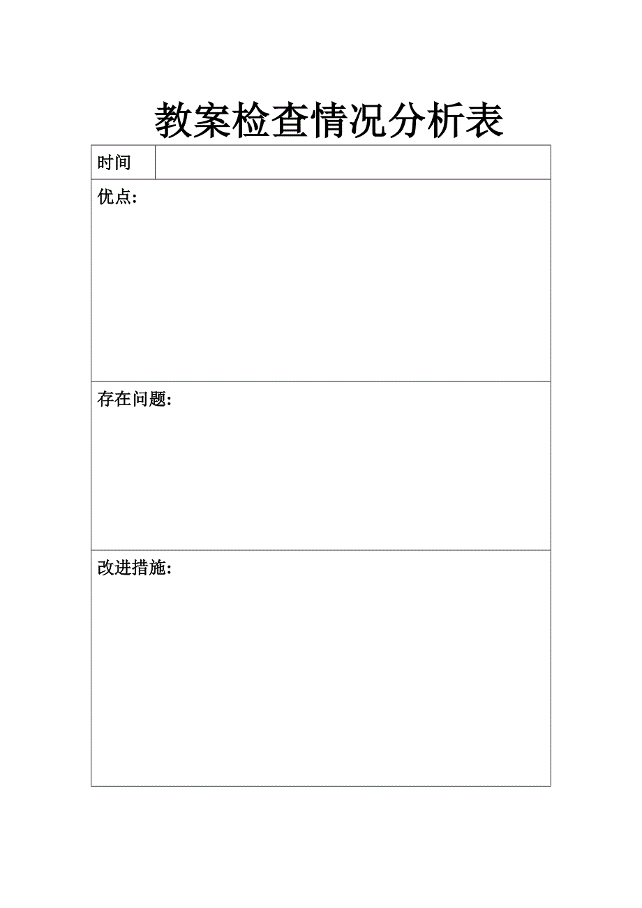 教案检查情况分析表作业检查情况分析表_第1页