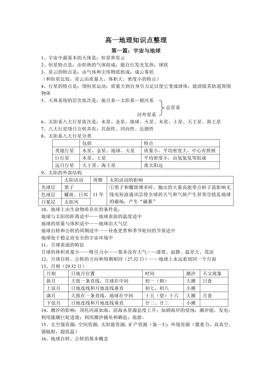 高中会考地理复习要点_第1页