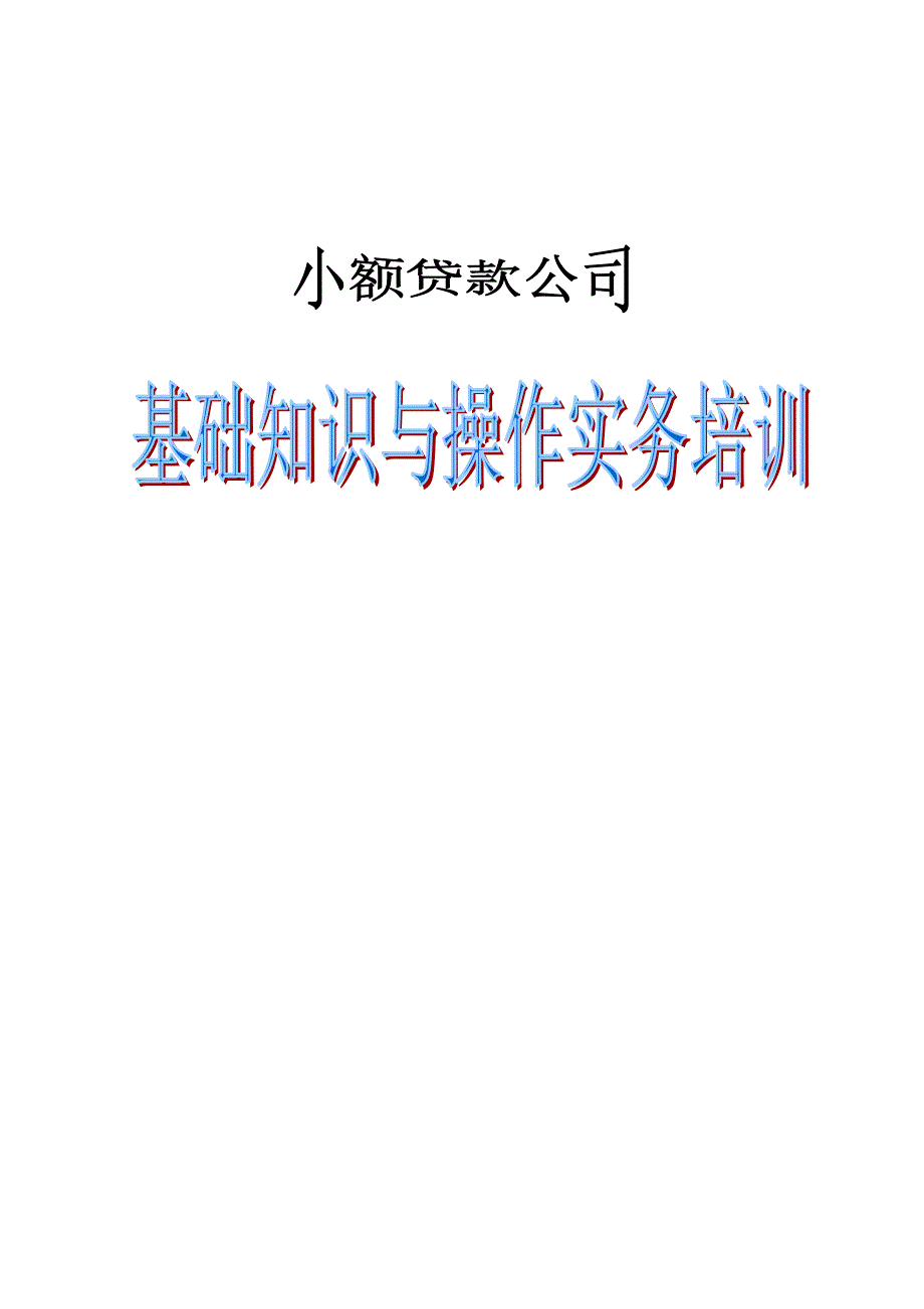 小额贷款公司实务操作手册_第1页