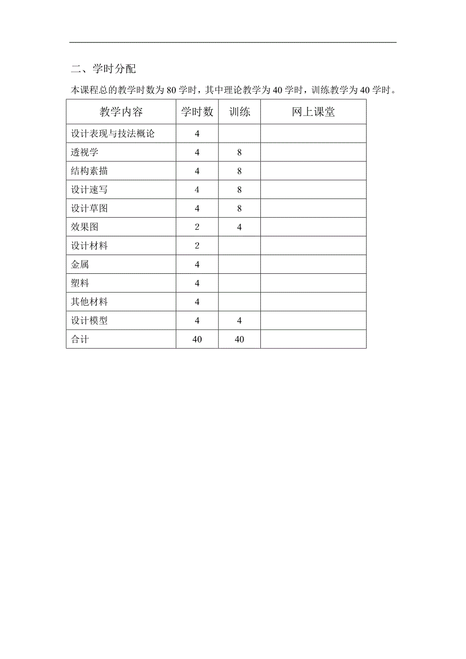 工程训练制造技术基础设计表现技法与设计材料教学大纲_第3页