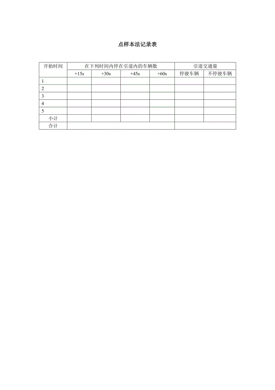 交通工程学实验观测记录表_第2页