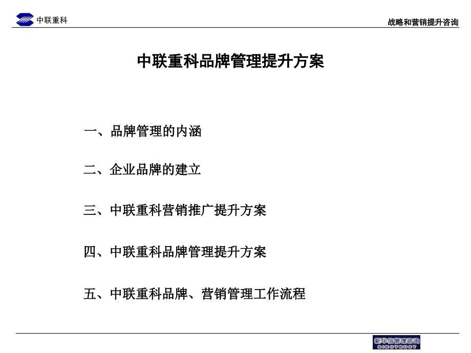 中联重科营销推广与品牌管理提升方案--整理稿_第1页