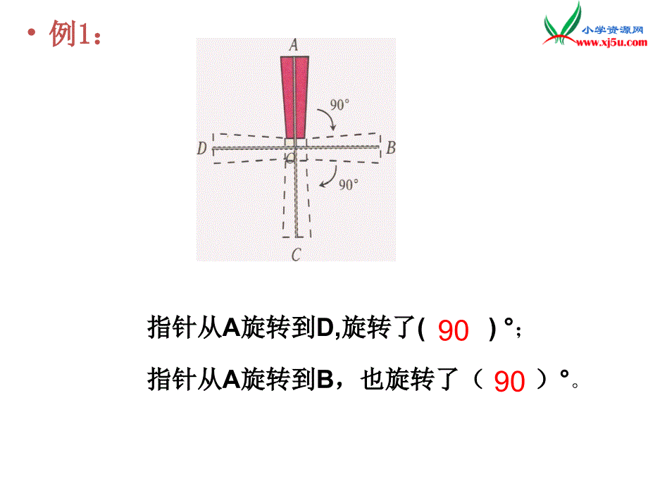 2017春（西师大版）五年级数学上册 第二单元 图形的平移、旋转与对称《图形的旋转》课件_第3页