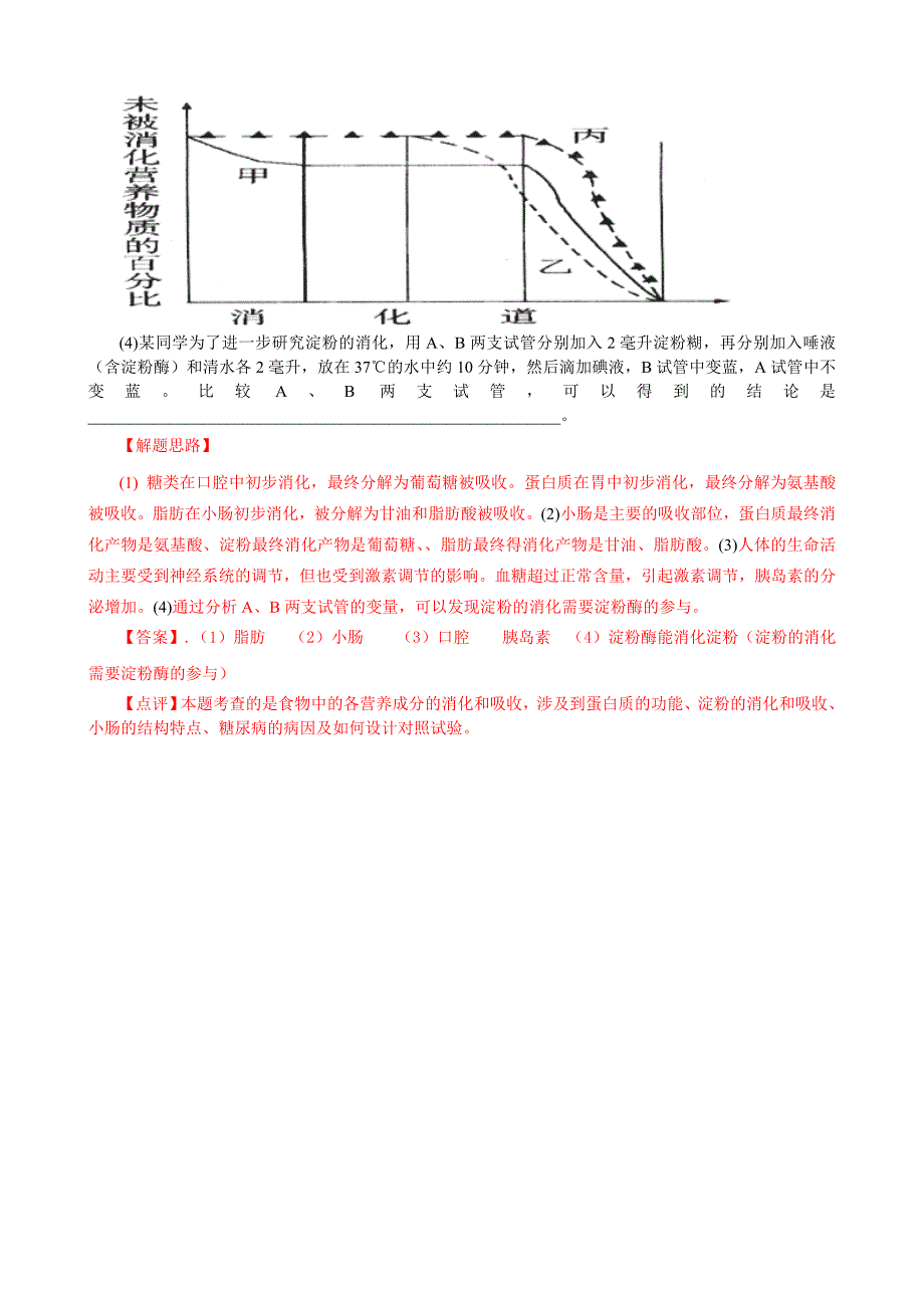 2012 年山东生物中考靓题分考点汇编 ——人体生命活动的激素调节_第3页