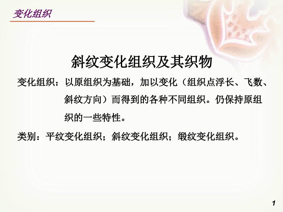 斜纹变化组织及其织物_第1页