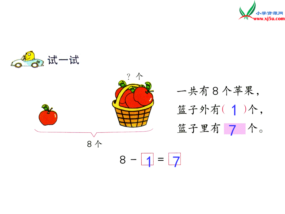 小学（苏教版）一年级上册数学课件第八单元 课时7（用括线和问号表示的实际问题）_第3页