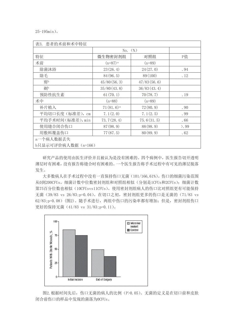 使用微生物密封剂能显著减少由皮肤菌落引起的伤口污染的发生率_第5页