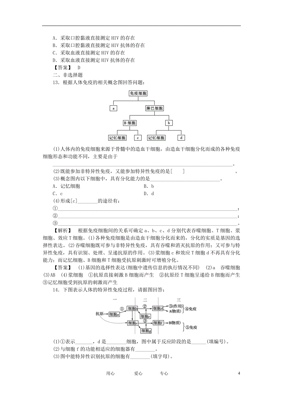 2011年高考生物 第2章 第4节 免疫调节跟踪训练 新人教版必修3_第4页