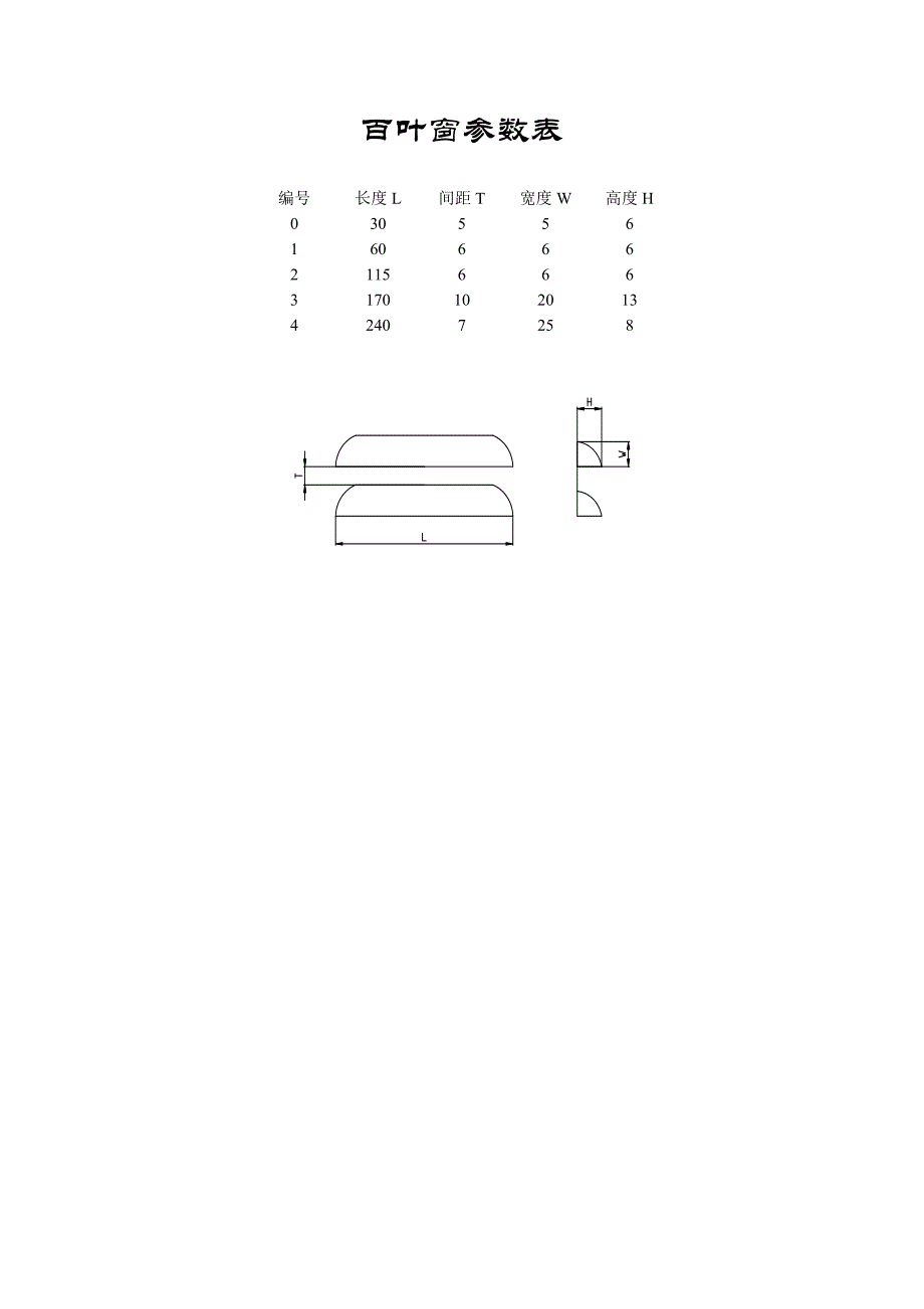 百叶窗参数表_第1页