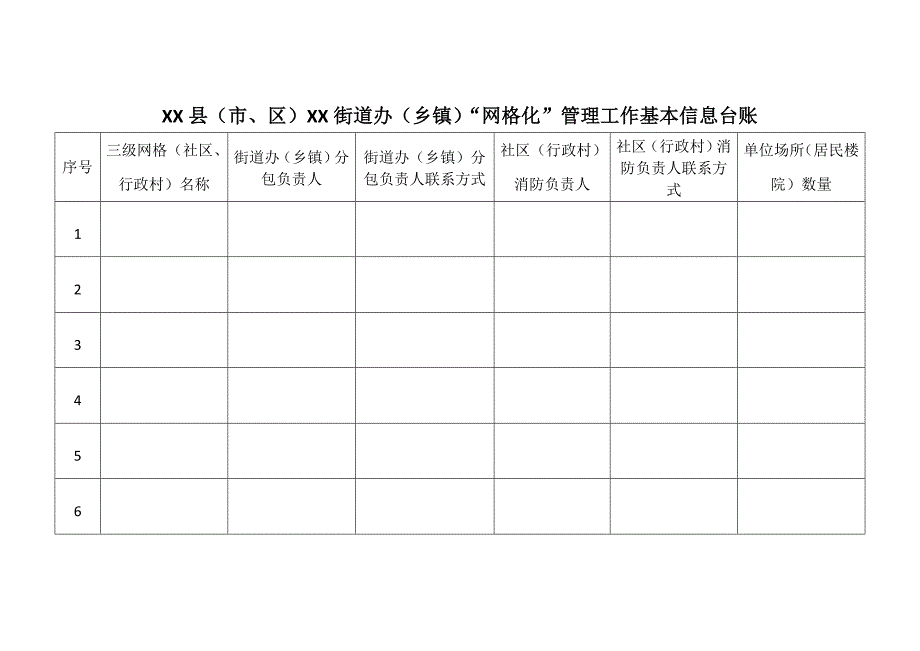 附录3  基层“网格化”管理工作相关表格台账_第2页