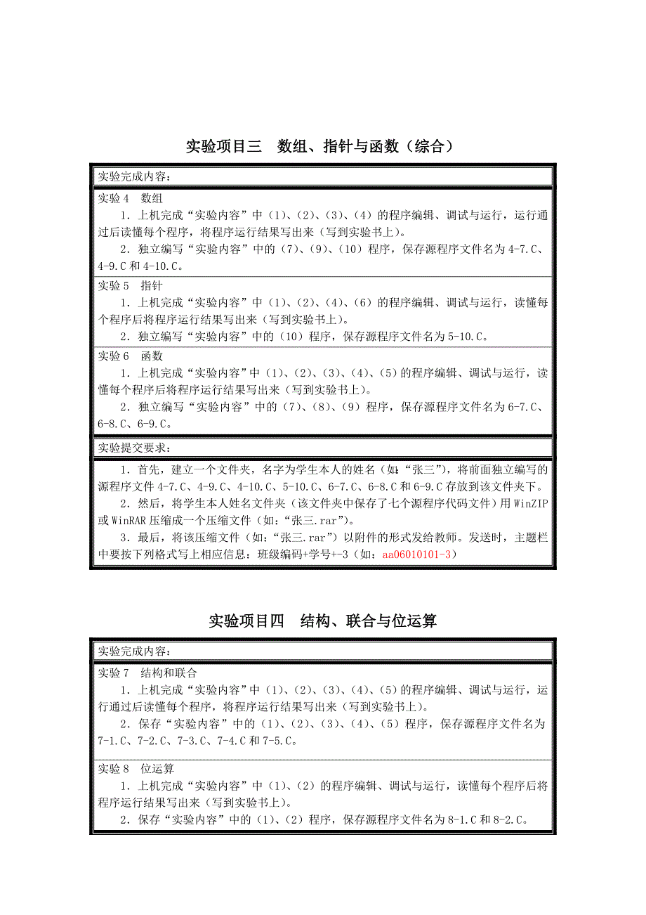 《C语言程序设计》上机实验内容_第2页