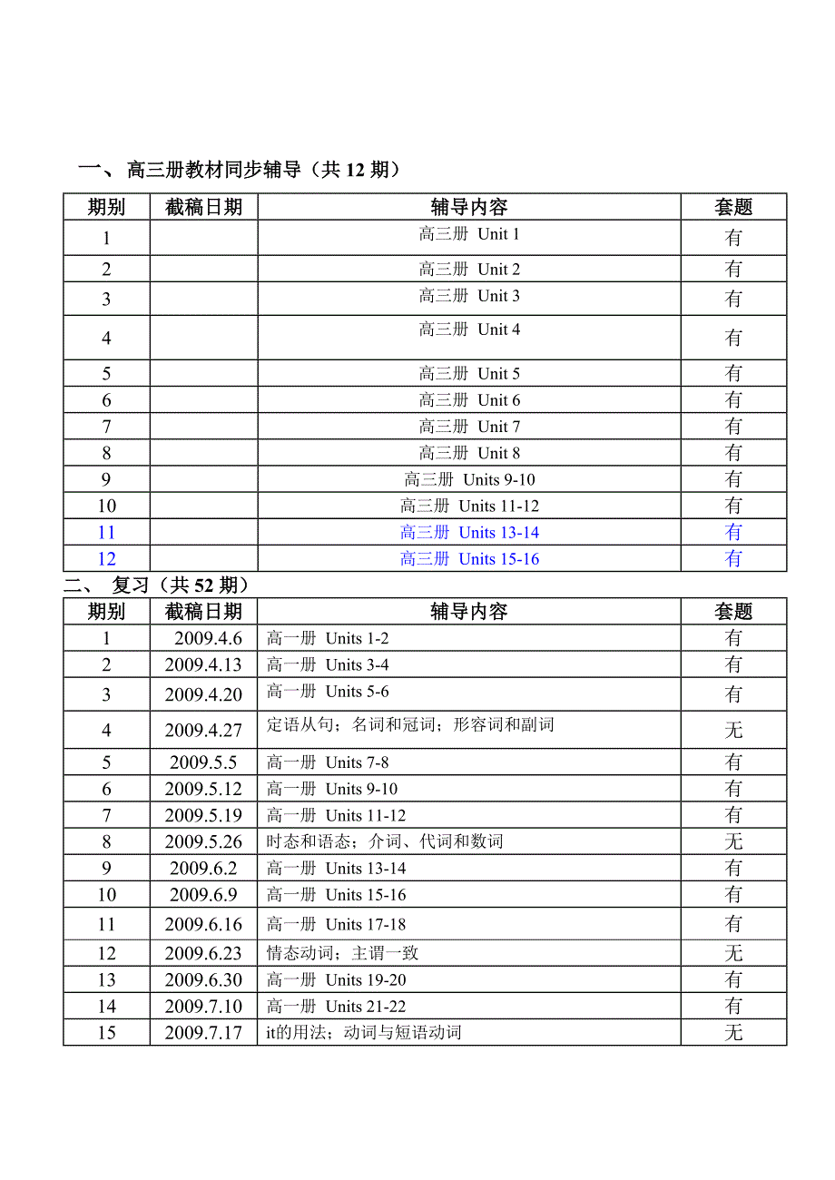 高三(无听力)版学年编辑计划_第3页