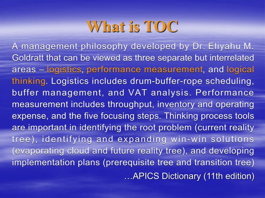 限制理论(TOC)的介绍与应用--TOC供应链物流管理精益_第3页