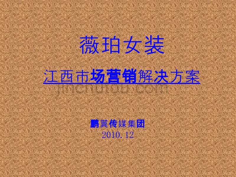 2010薇珀女装江西市场营销解决_第1页