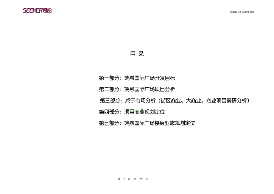 2009年9月咸宁瑞融国际广场商业提报40p_第2页