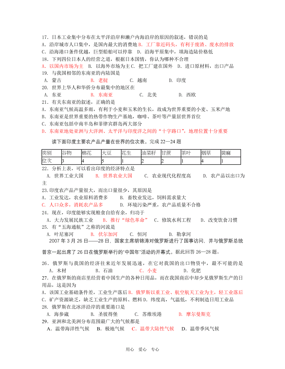 山东蓬莱市第二学期七年级地理期中学业水平检测试题_第2页