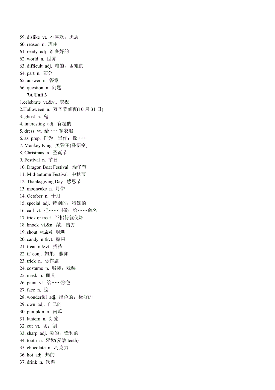 竖排最新牛津初中英语7A-9B单词表_第4页