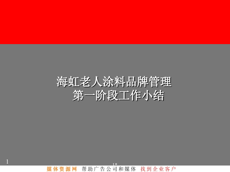 海虹老人涂料品牌管理第一阶段工作小结_第1页