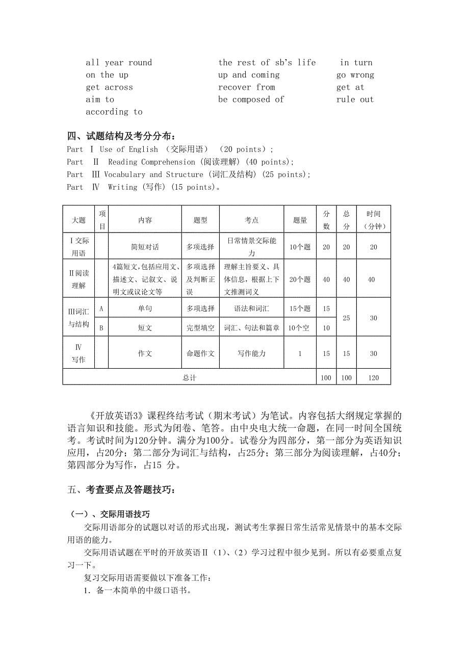 开放英语4期末复习指导_第5页