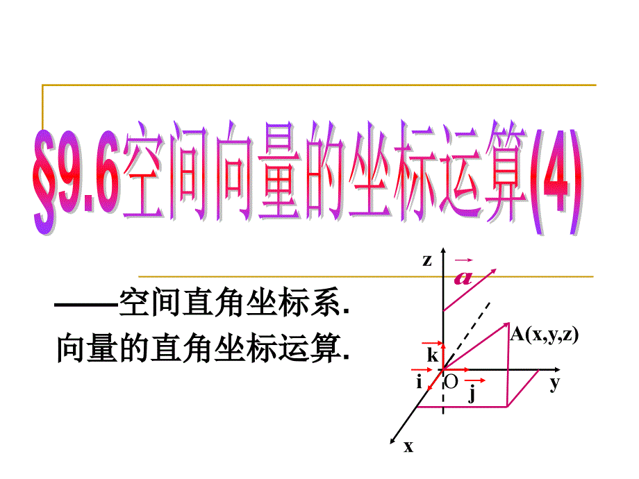 《空间向量坐标运算》课件_第1页