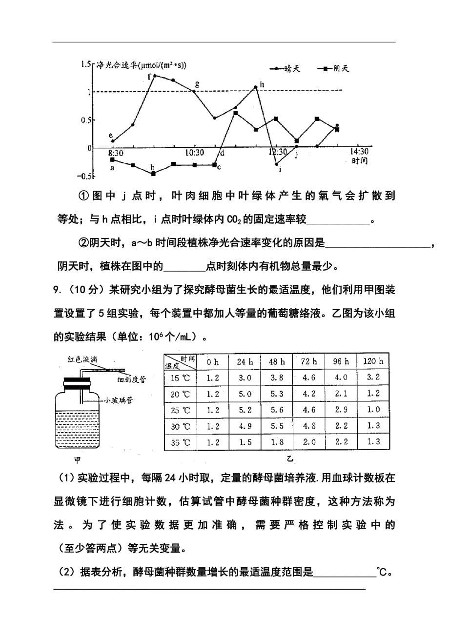 2017届四川省成都市高三三诊考试理科综合试题及答案_第5页