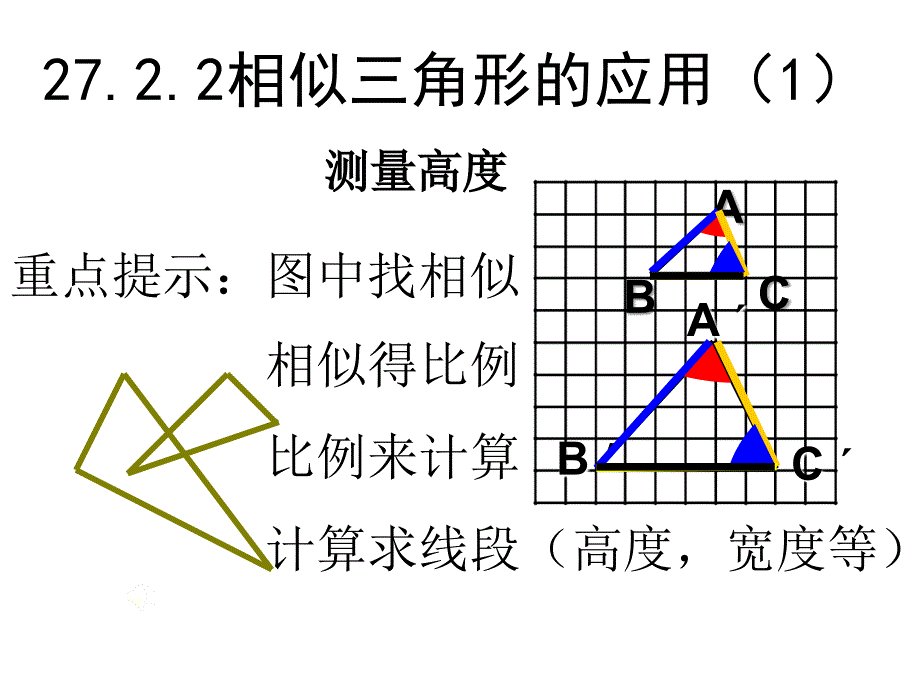 [九年级数学课件]相似三角形的应用课件_第1页