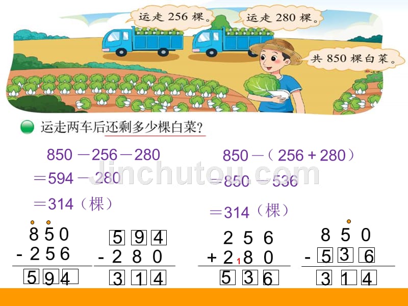 北师大版数学三年级上册第三单元《运白菜》ppt课件_第5页