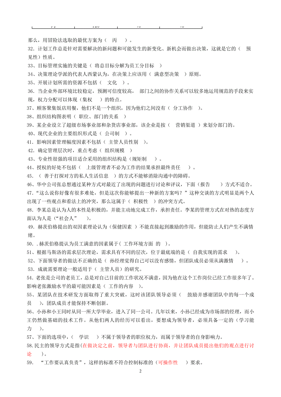 《管理方法与艺术》期末练习题及参考答案_第2页