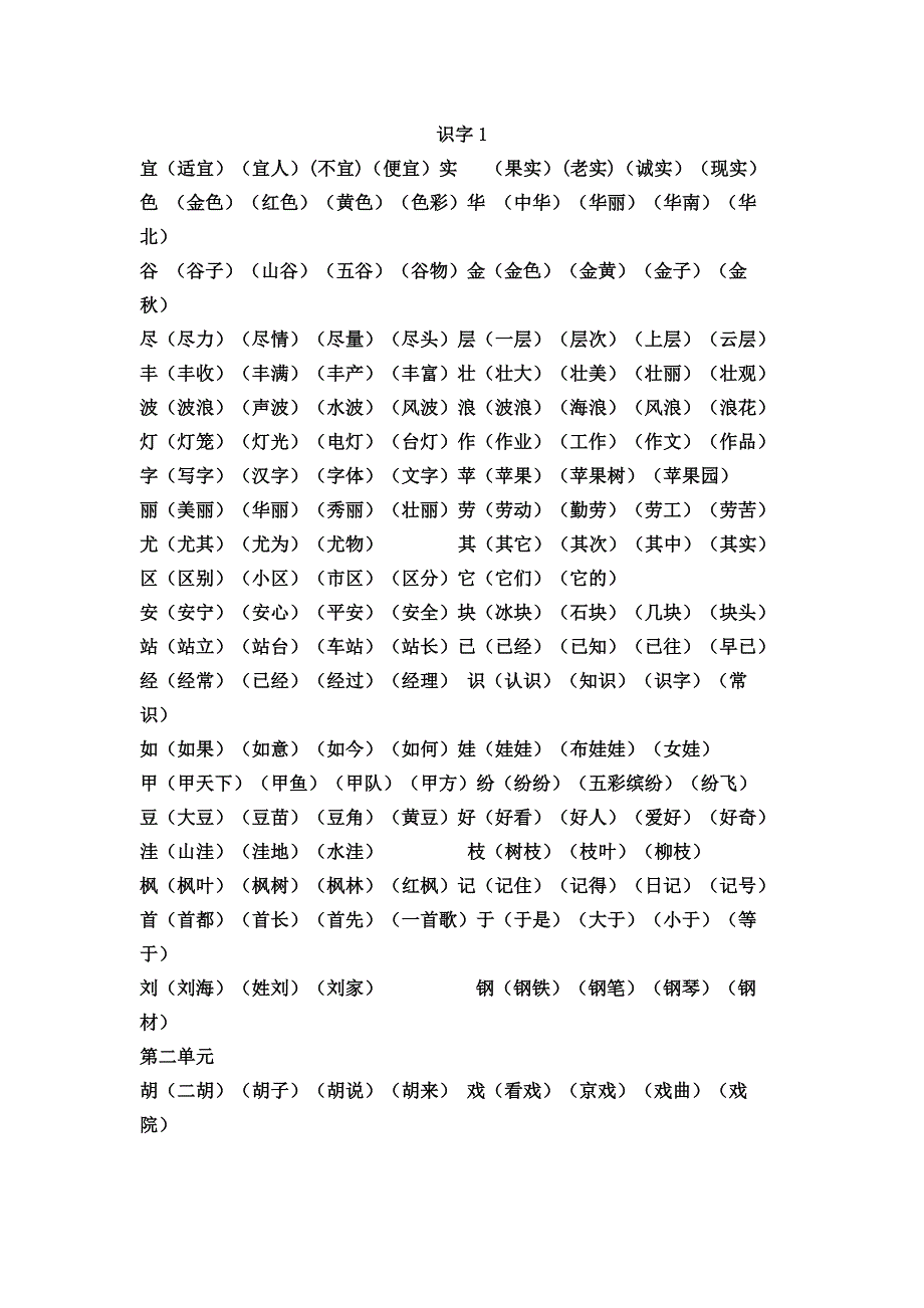 二年级上册生字表二组词_第1页