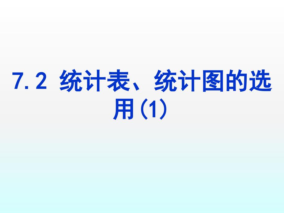 2015年苏科版八年级初二下册数学：7.2《统计表、统计图的选用（1）》课件_第1页