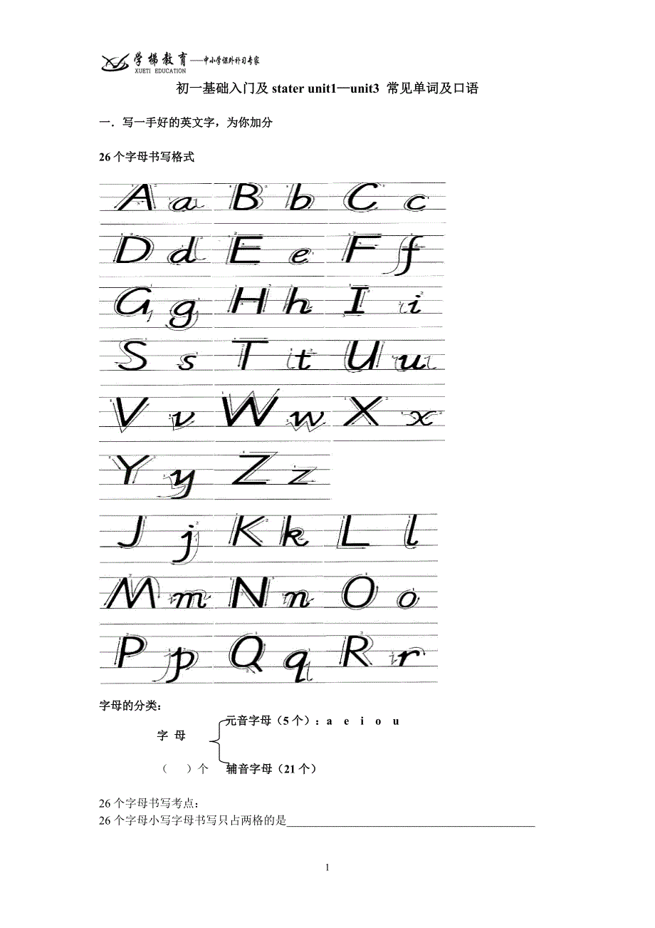 2014秋季初一上册基础入门_第1页