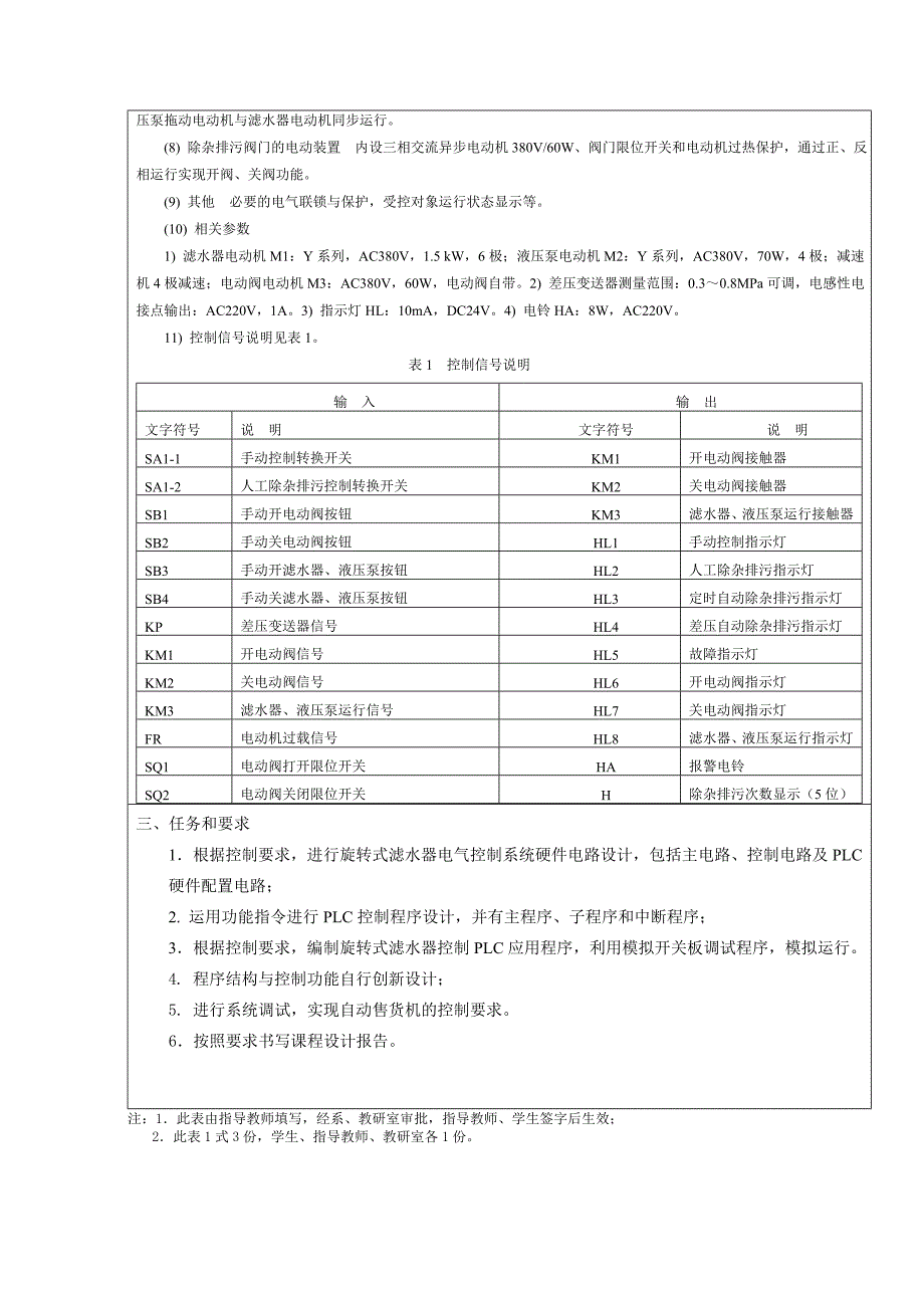 plc旋转式滤水器电气控制课程设计论文1_第3页