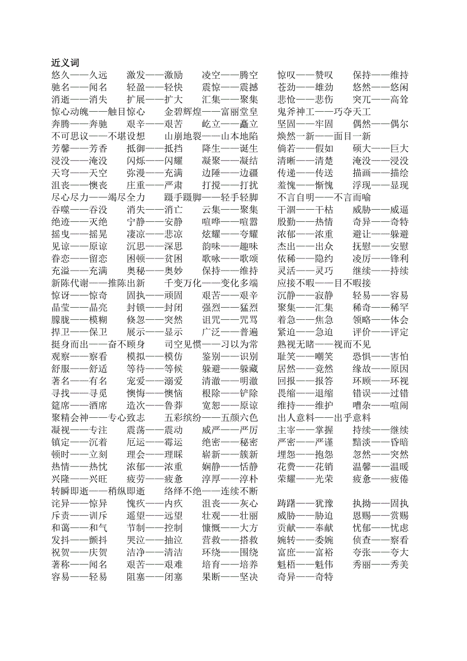 北师大版小学语文5年级上近义词-反义词_第1页