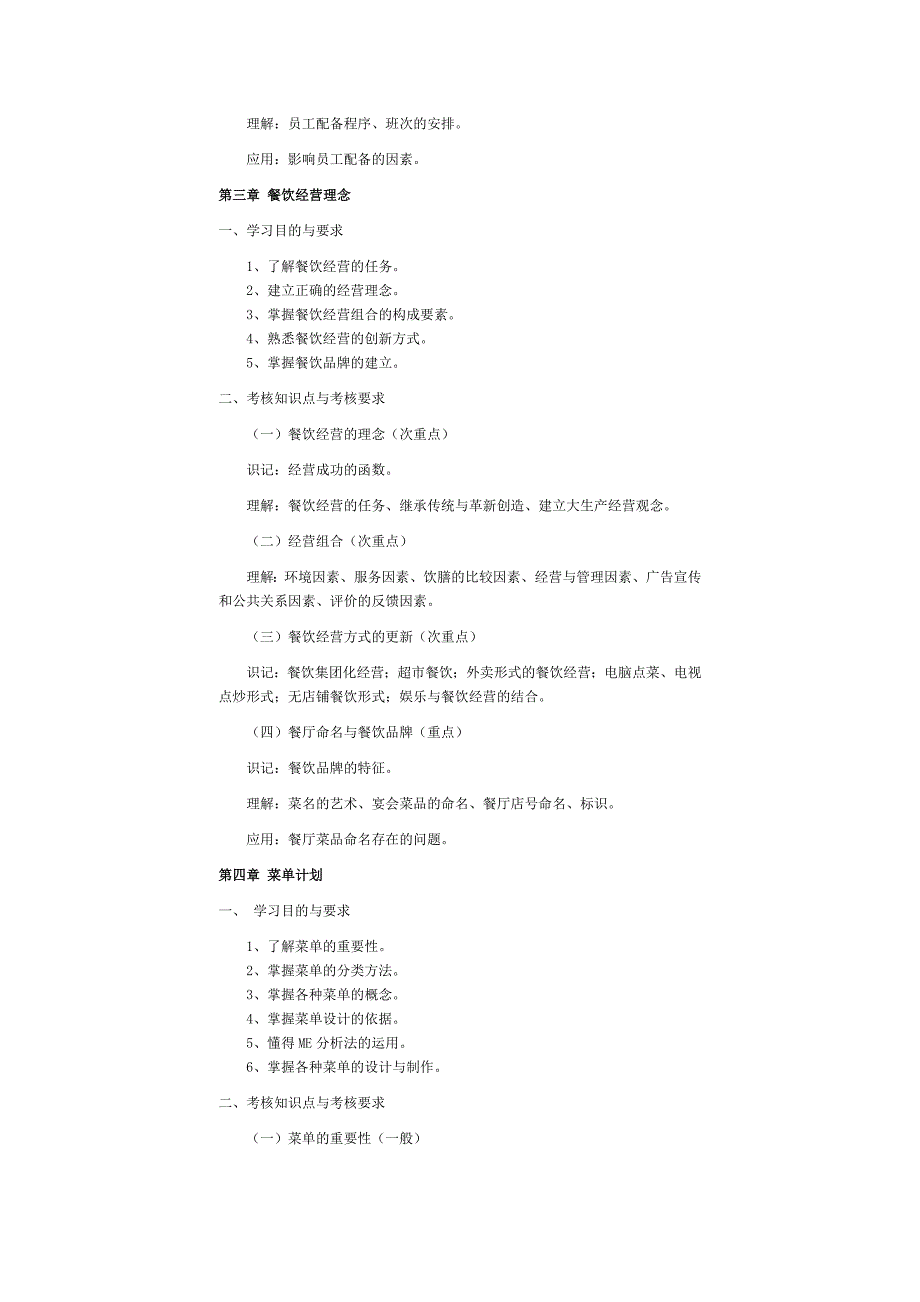 饭店餐饮管理自学考试大纲_第4页