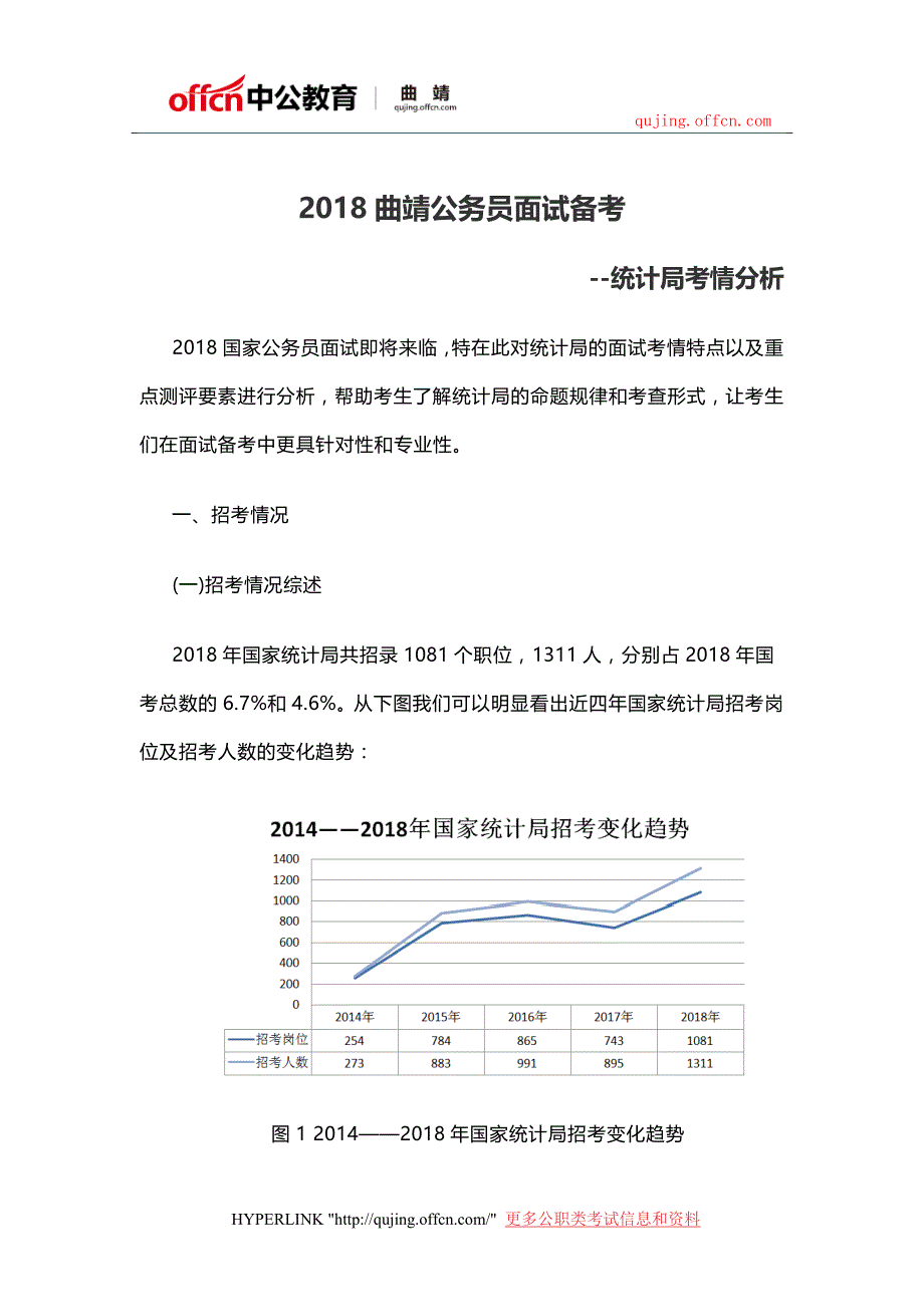 2018曲靖公务员面试-统计局考情分析_第1页