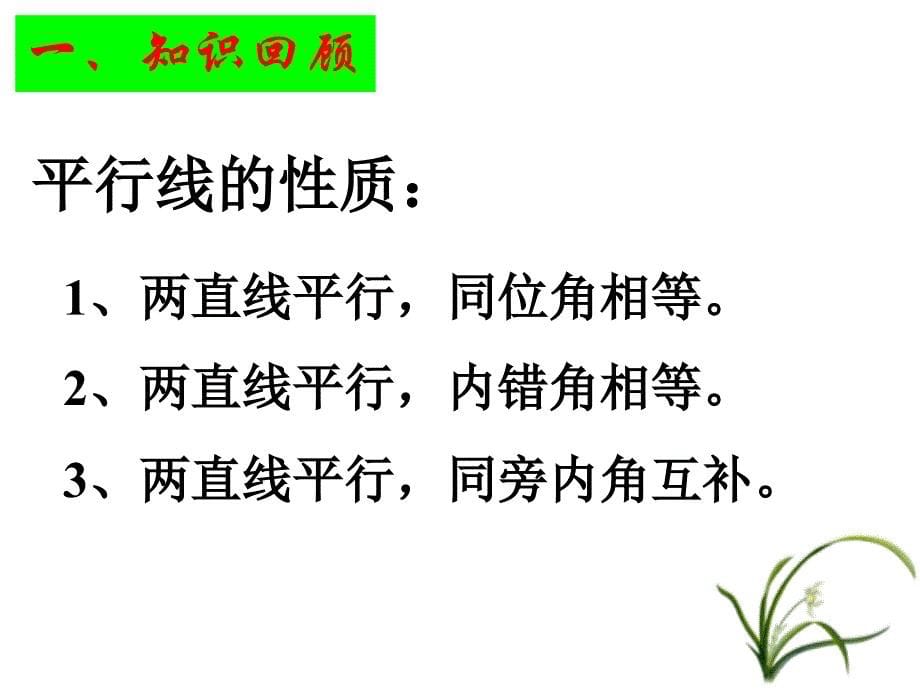 新人教版七年级下 相交线与平行线 期中复习课件_第5页